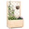 Costway 1/2 PCS 40" Tall Wooden Raised Garden Bed with Lattice Trellis for Climbing Vine